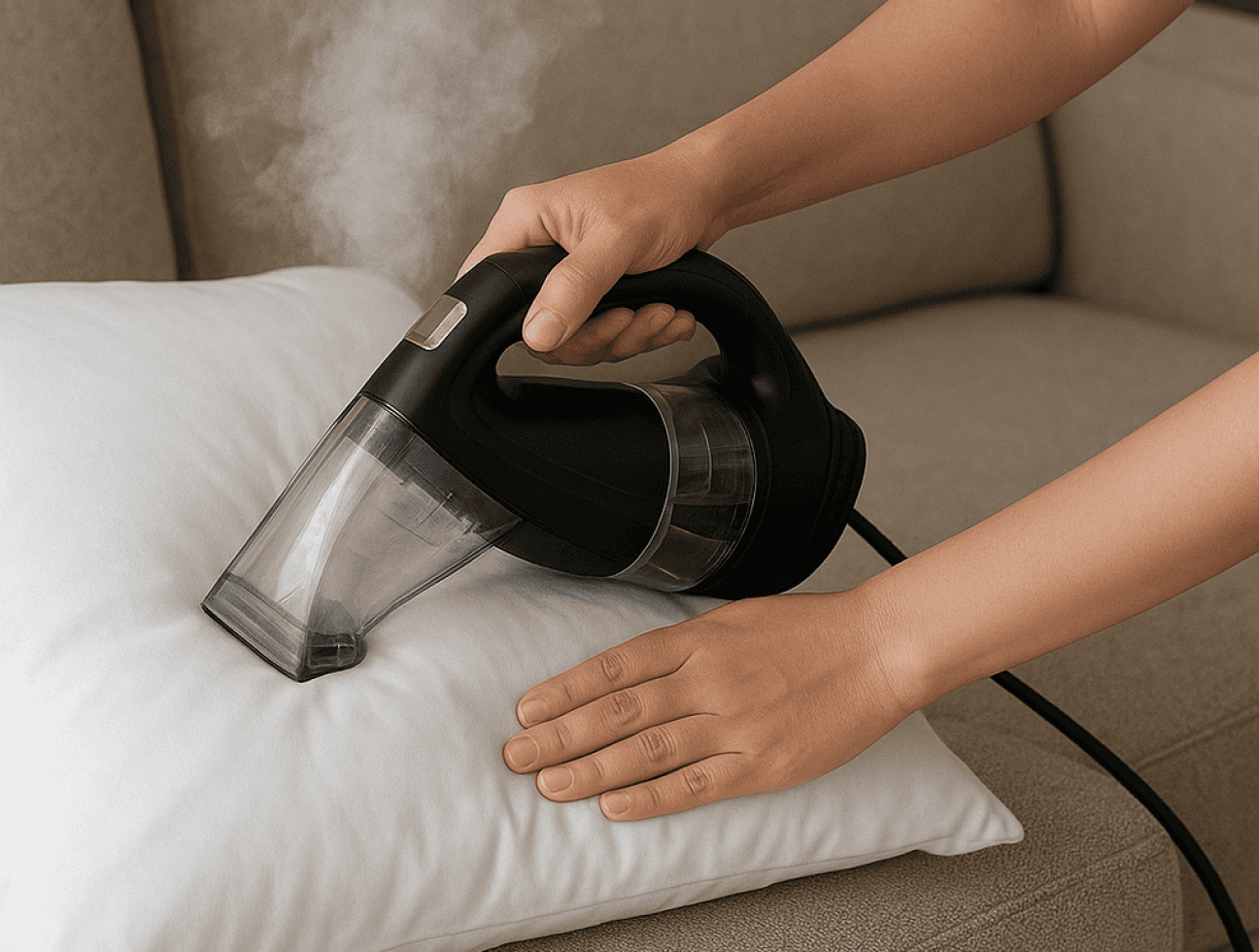 บริการทำความสะอาดโซฟาด้วยเครื่องดูดฝุ่น