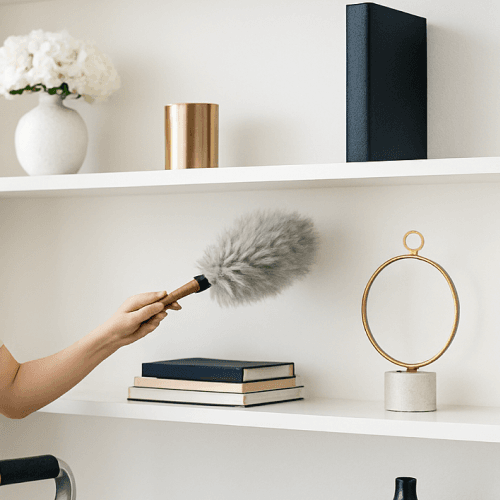 ปัดฝุ่นและดูแลพื้นที่จัดเก็บ